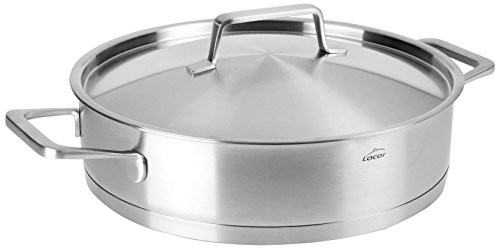 Lacor patelnia z pokrywą Foodie 24 x 6.5 cm, stal nierdzewna, Grey, 24 cm CM 45624