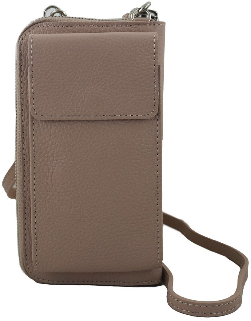 Barberini's Portfel / etui na telefon ze skóry naturalnej - Różowy pudrowy 908-18