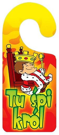 Zawieszka na klamkę TU ŚPI KRÓL