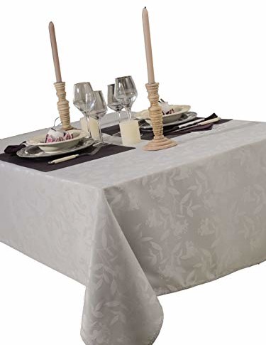 CALITEX Damassee Ombra Perle obrus, kolor szary, wymiary 150 × 350 cm