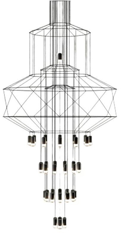Linea Light Step into design Lampa wisząca 43 czarna 90 cm 5907614656690