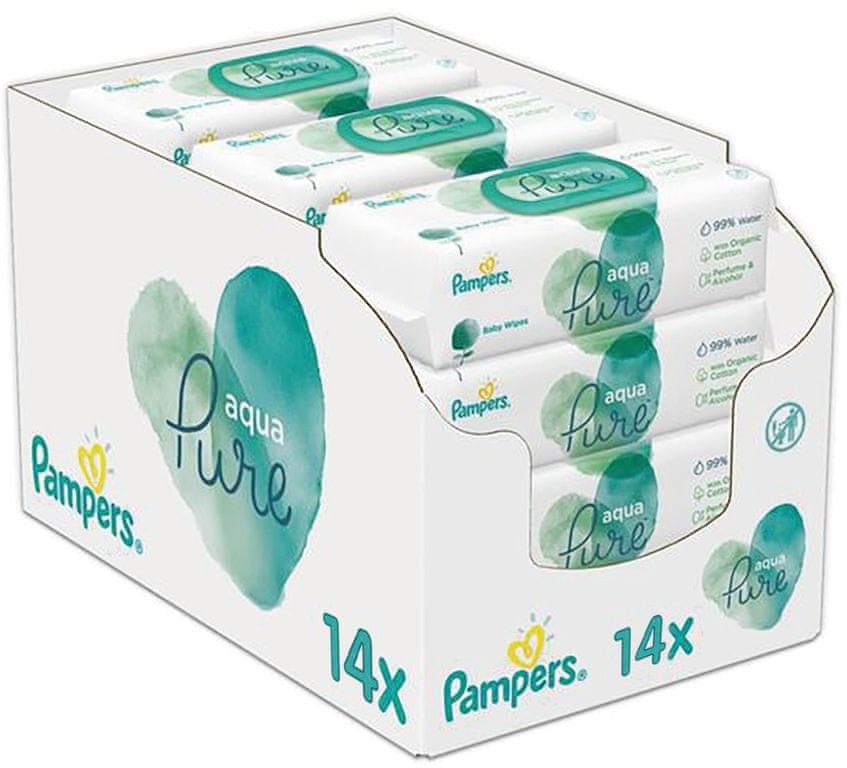 PAMPERS chusteczki nawilżane Aqua Pure 14 x 48 szt