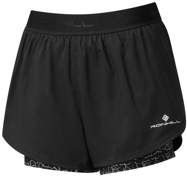 RONHILL RONHILL Spodenki biegowe damskie LIFE TWIN SHORT black mono ripple