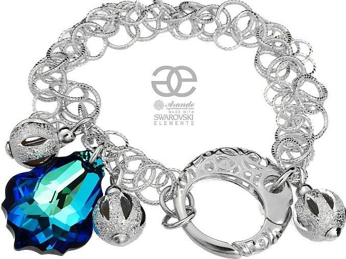 Swarovski Arande piękna bransoletka BERMUDA BLUE SREBRO 5172615510