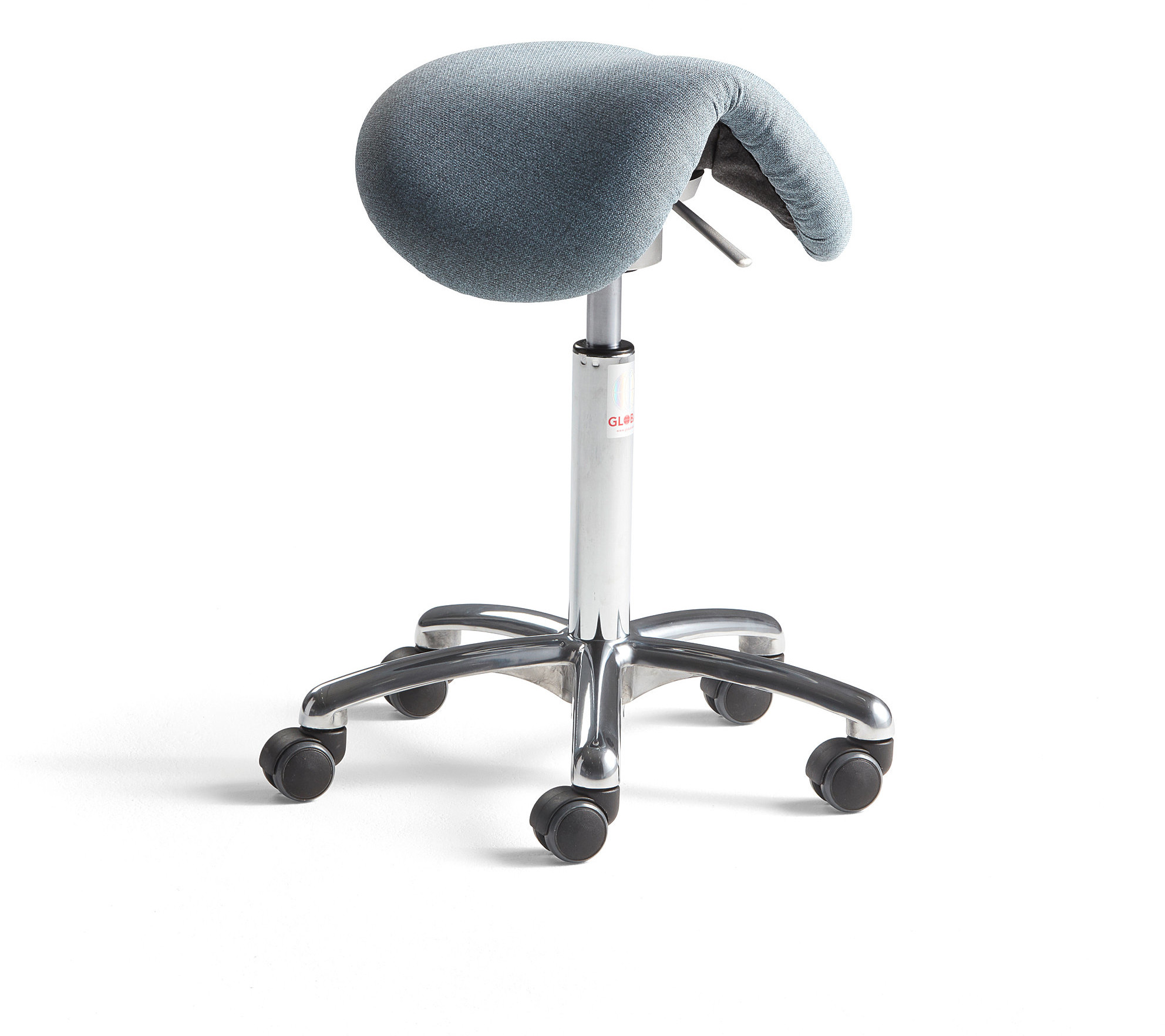 AJ Produkty Stołek siodłowy DERBY FLEX, tkanina, jasny niebieski