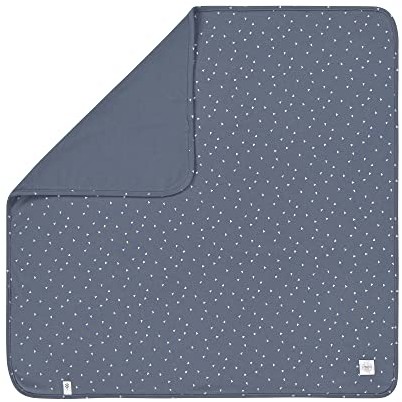 Lassig Koc do przytulania dla niemowląt koc do przytulania GOTS miękki/Interlock Baby Blanket 80 x 80 cm Triangle Blue