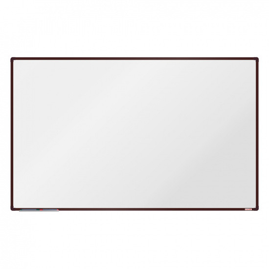 boardOK Biała magnetyczna tablica boardOK, 200 x 120 cm, brązowa rama VOK200120-1500