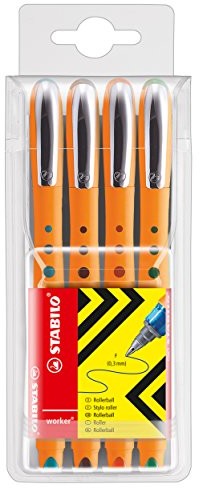 Stabilo Worker + Fine 4er etui sortowane  rollerball Pen FBA_2016/4