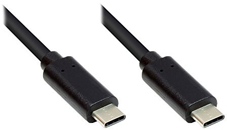 Good Connections Kabel do ładowania i transmisji danych USB 3.1 (Gen.1) - wtyczka USB-C obustronna - przewód miedziany, podwójny ekran, transmisja danych 5 Gbps - czarny - 2 m, GC-M0115 GC-M0115