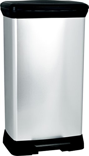 Curver 187177 kosz na śmieci z pedałem, prostokątne, 50 L, polipropylenu, 39 x 29 x 73 cm, metal, 50 l 187177