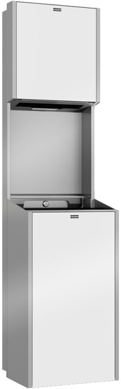 Franke Zestaw podajnik ręczników + kosz na śmieci wnękowy EXOS Franke stal szlachetna matowa + białe szkło EXOS602EW