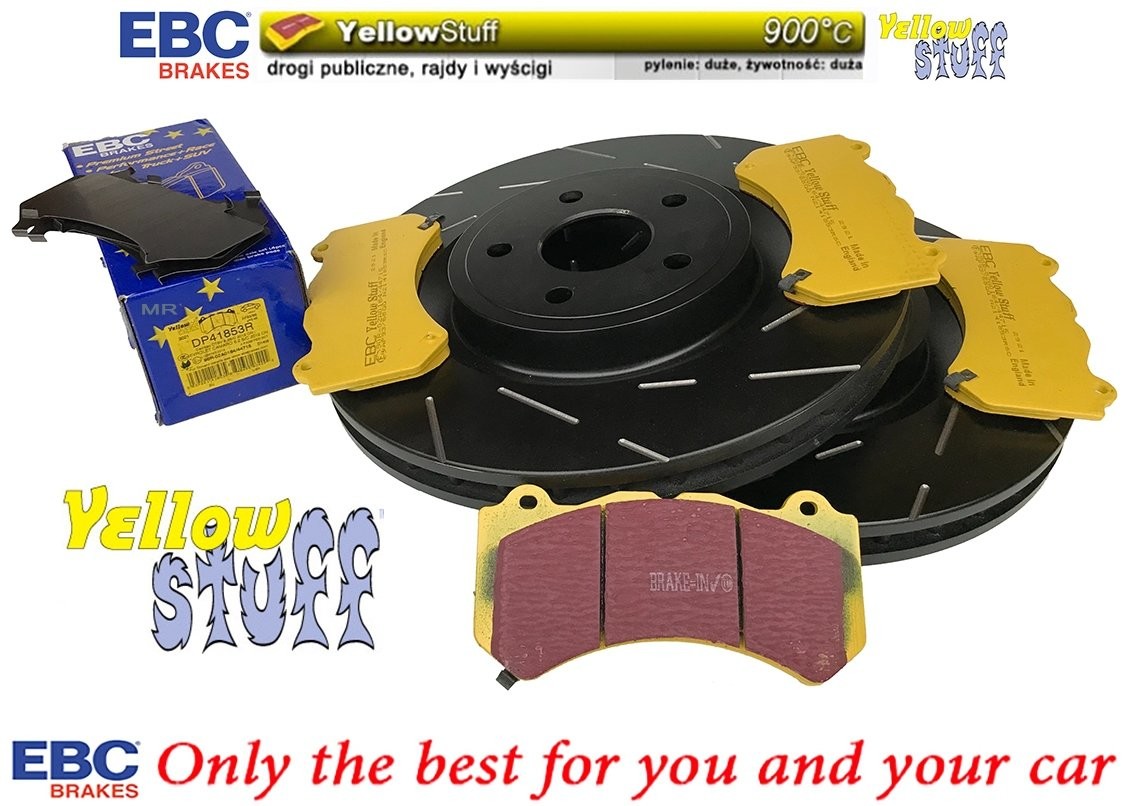 EBC Brakes Przednie klocki YellowStuff + NACINANE tarcze hamulcowe 380mm EBC seria USR Dodge Durango SRT USR7597+DP41853R