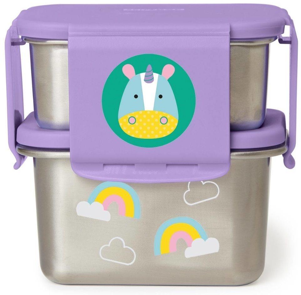 Skip Hop Stalowe pudełko dwupoziomowe Zoo Lunch Kit - unicorn 252725