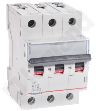 Legrand POLSKA S303 B10 3P 10A 6kA zastąpiony przez WYŁĄCZNIK NADPRĄDOWY S 303 3P B 10A 6000A SERII TX3