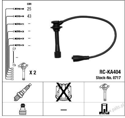 NGK Przewody zapłonowe 0717 RC-KA404