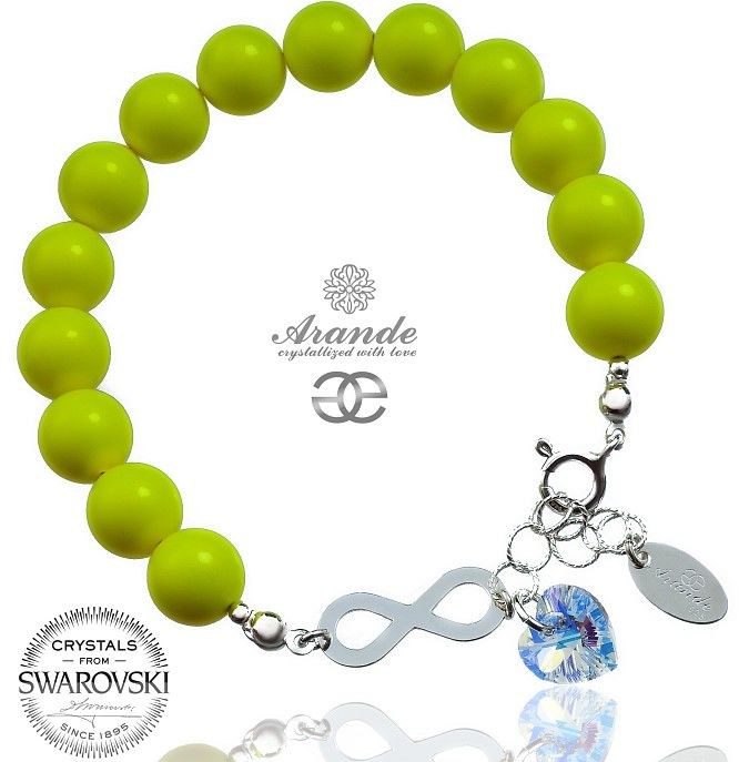 Swarovski Arande PERŁY PIĘKNA BRANSOLETKA AURORA HEART PEARL SREBRO CERTYFIKAT 700262