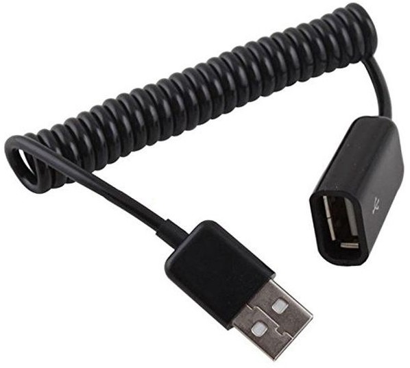 . Kabel sprężynka spirala Usb - Usb M/f 10-100cm