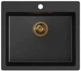 QUADRON Zlewozmywak MORGAN 110 czarny mat/złoty HB8304U7-G1 HB8304U7-G1