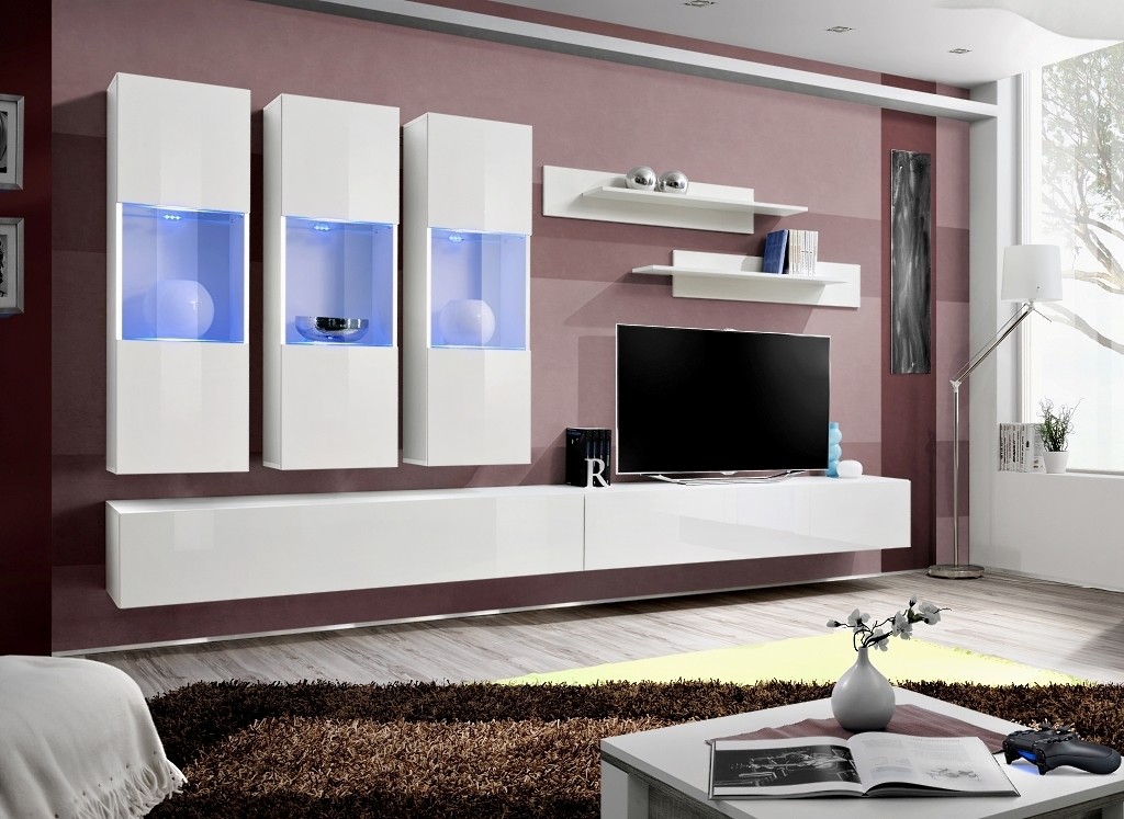 MEBLOŚCIANKA FLY E2 BIAŁY MAT/BIAŁY POŁYSK + LED 23 WW FY E2