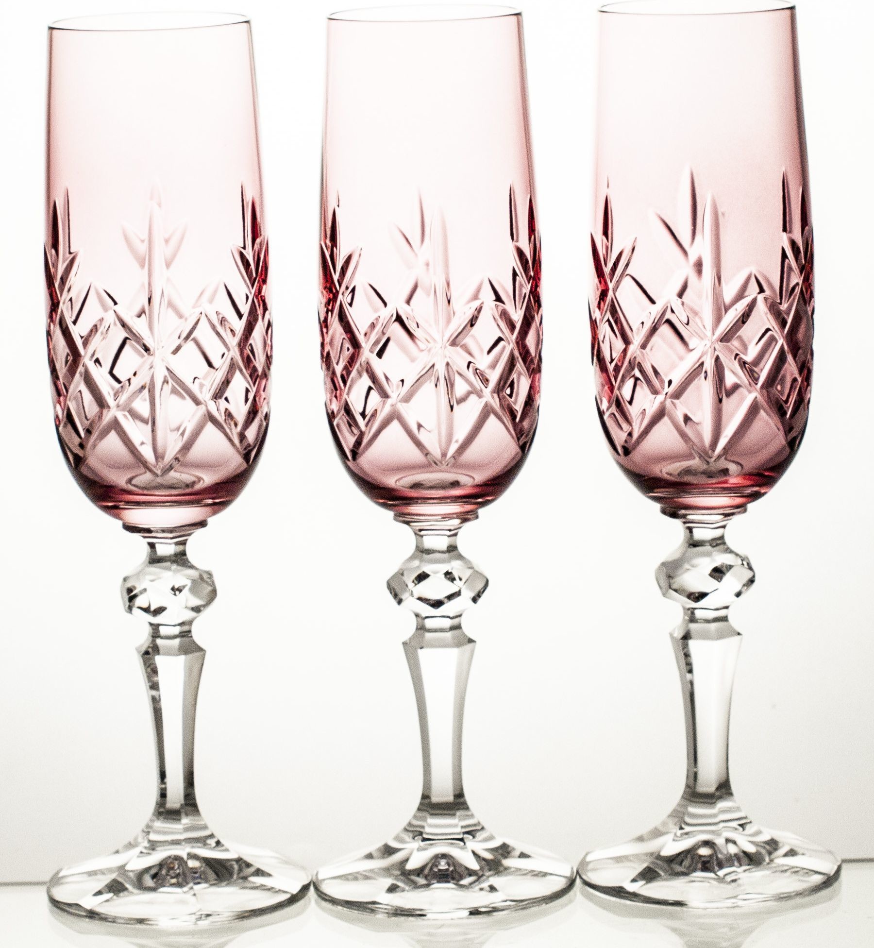 Crystaljulia Kieliszki kolorowe do szampana kryształowe 3 sztuki 14992