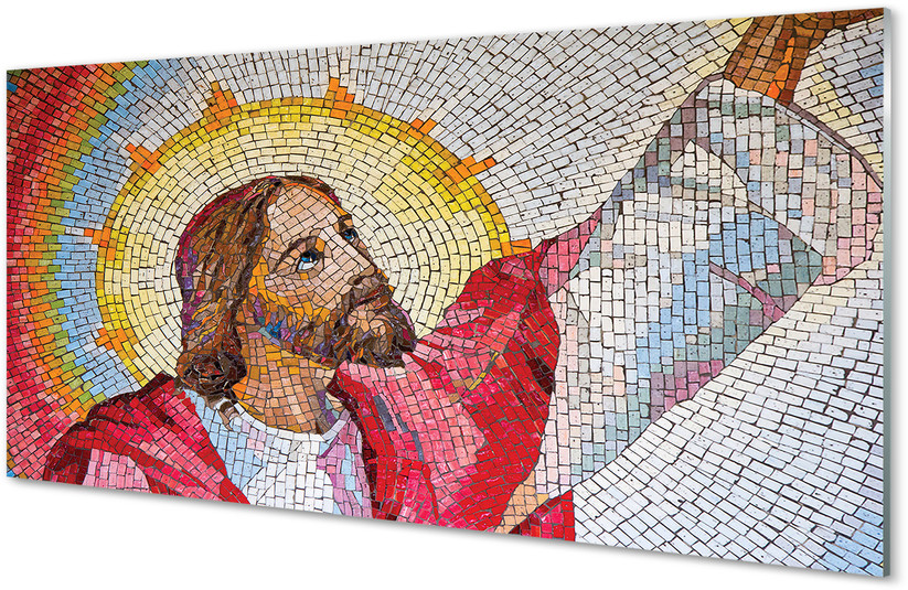 Tulup.pl Szklany Panel Mozaika Jezus 100x50cm