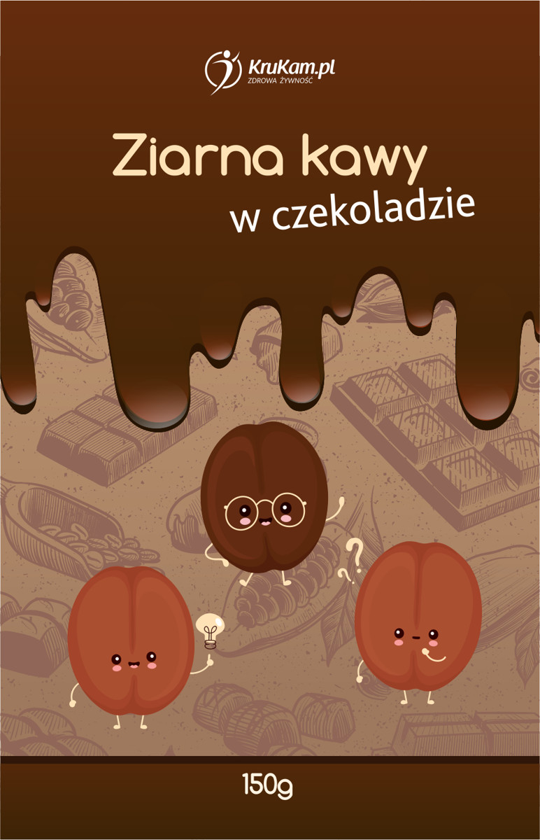 KruKam Kawa w czekoladzie bez dodatku cukru 150g
