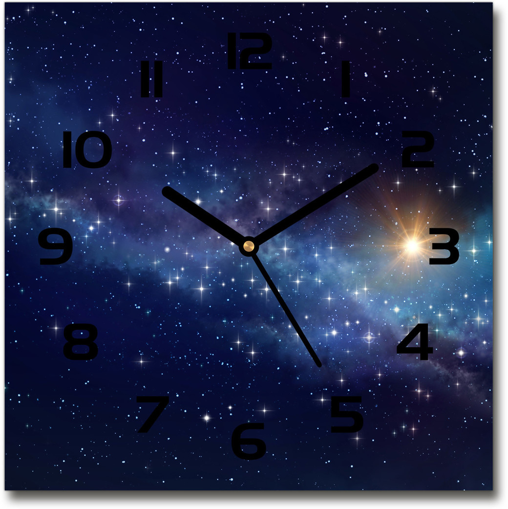 Zegar szklany kwadratowy Galaktyka