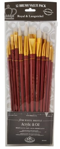 Royal Langnickel Royal & włosie Lang Niklowo-9319  oprogramowanie White tarczami sizalowymi kupisz 12-częściowy zestaw pędzli zmieszane z długą rączką RSET-9319