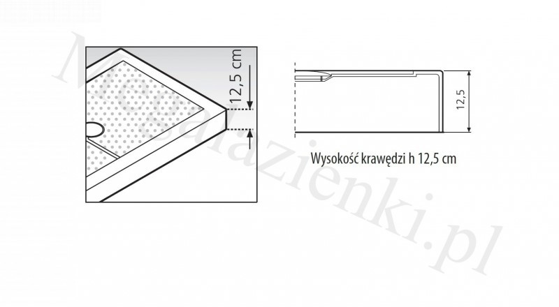 Novellini Olympic Plus  prostokątny 140x75x12,5  z syfonem czarny OL1407511-28
