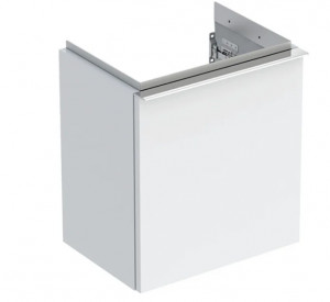 GEBERIT 502.300.01.2 Szafka pod umywalkę kompaktową iCon z jednymi drzwiami 37 cm x 41,5 cm x 27,9 cm biały lakierowany na wysoki połysk chromowany z połyskiem