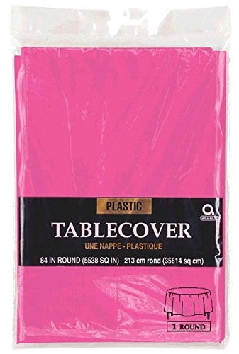 AMSCAN okrągłe plastik-obrus, Bright Pink 77018.103