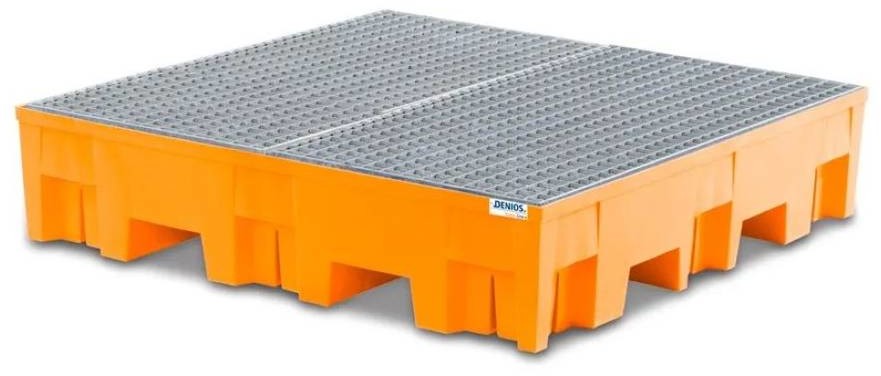 722 DENTA Wanna wychwytowa z polietylenu PE) na 4 beczki z kratą cynkowaną 1235x1235x275 255L 72279384 79384-uniw