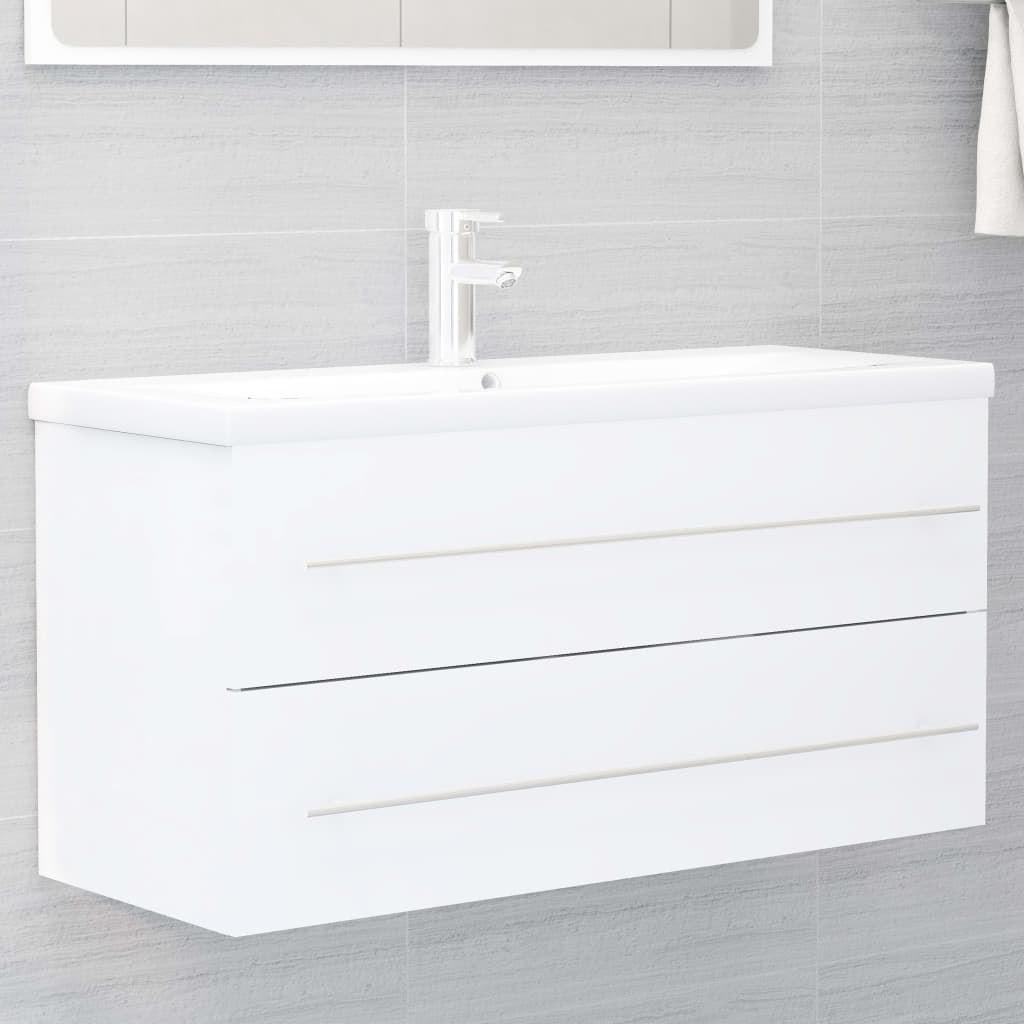 VidaXL Lumarko Szafka pod umywalkę, biała, 100 x 38,5 x 48 cm, pyta wiórowa 804719 VidaXL