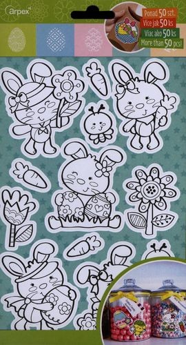 Wielkanocne naklejki do kolorowania WN1809