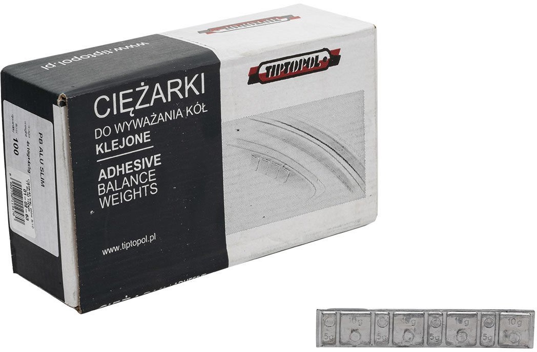 Tip Topol Ciężarki klejone ołowiane Tip Top SLIM do felg aluminiowych- 5/10g 100szt