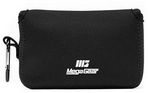 MegaGear megagear Canon PowerShot G1 X Mark III Ultra lekki aparat łatwo futerał wykonany z neoprenu, z hakiem metalowym, czarny MG1376