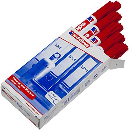 Edding 3000  marker permanentny, czerwony 4-3000002