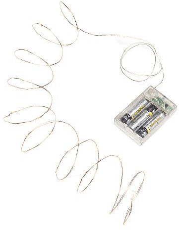 Konstsmide 1461  160 Micro LED łańcuch świetlny/do użytku wewnątrz pomieszczeń/VDE/zasilana na baterie: 4 X AA 1.5 V (brak w wyposażeniu)/6H Timer/40 ciepło białych diod/kupferfarbener drut 1461-160