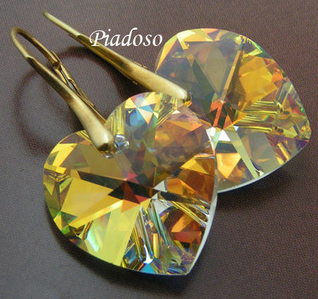 Swarovski kolczyki SREBRO POZŁACANE Certyfikat AB