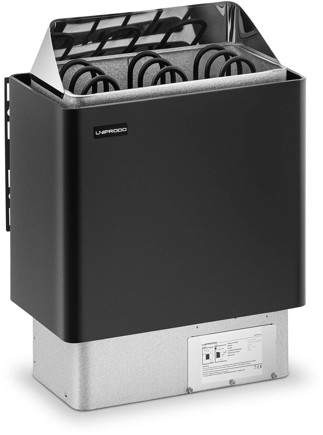 Uniprodo Piec do sauny - elektryczny - 4,5 kW - - UNI_SAUNA_G4.5KW UNI_SAUNA_G4.5KW