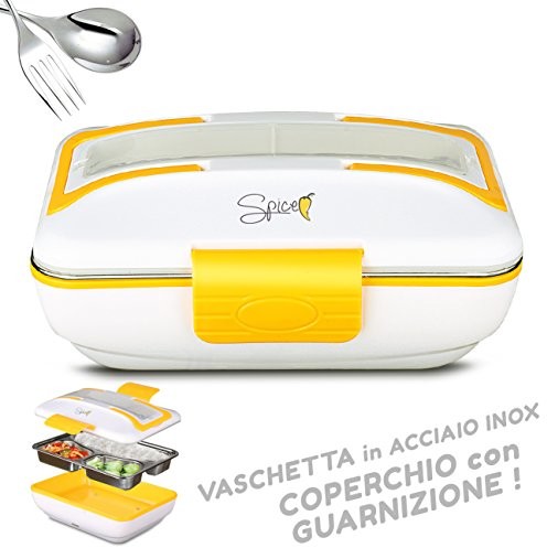 SPICE Spice Amarillo Rechaud elektryczny rozsuwany stal nierdzewna  zamknięcie masa uszczelniająca  przenośne pudełko pojemnik na żywność Vaschetta estraibile acciao Inox 0,9 l SPP030