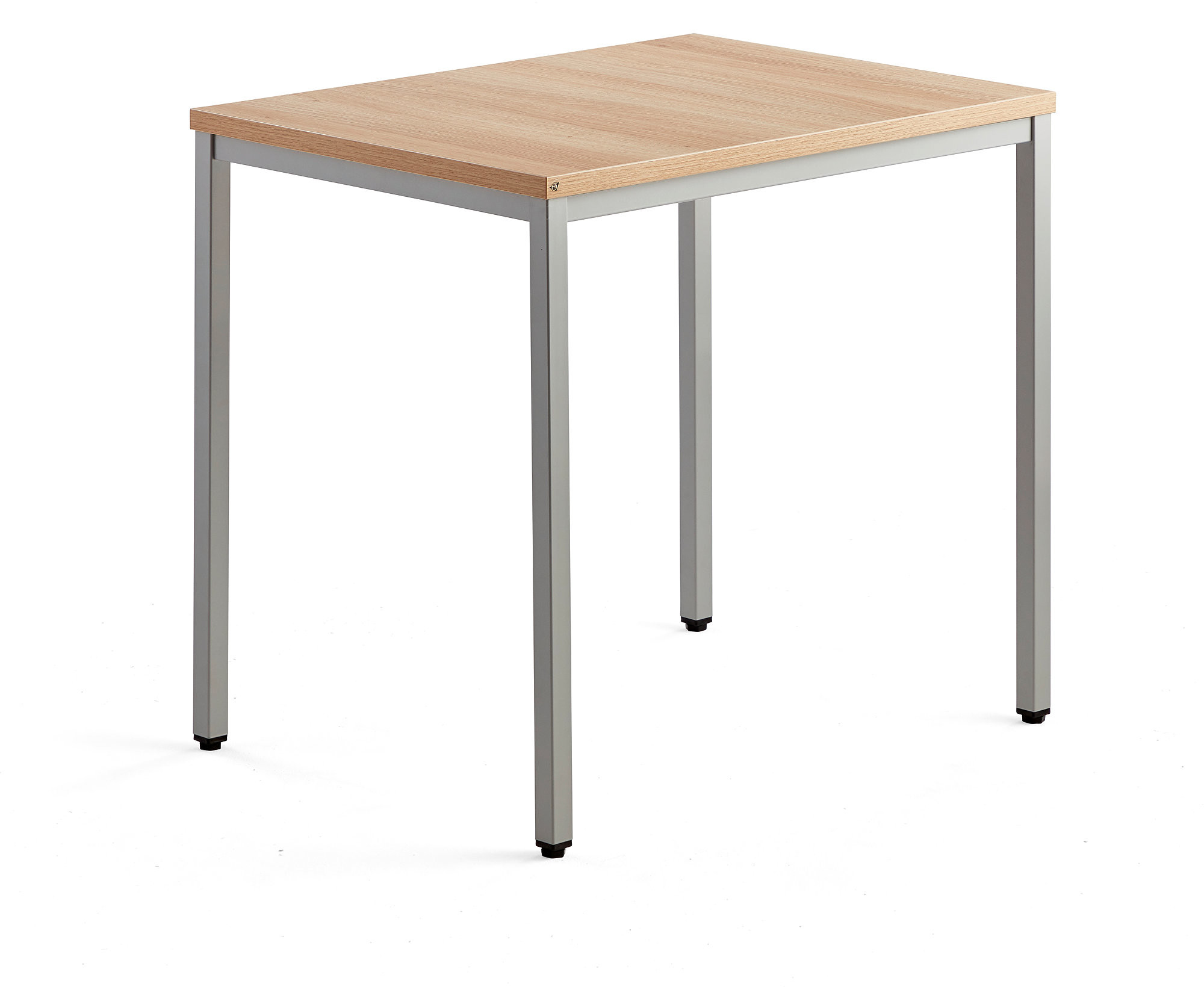 AJ Produkty Biurko MODULUS, 4 nogi, 800x600 mm, srebrna rama, dąb
