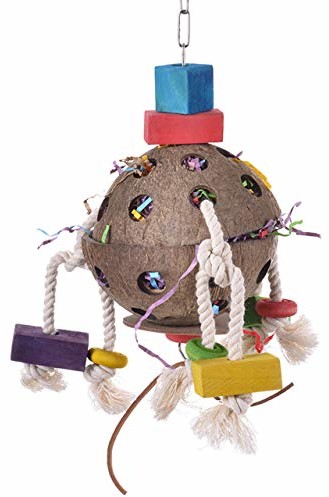 Wagner's Wagner LED's | papuga zabawka Coconut Fun II, z łańcuchem stal nierdzewna, zabawki, tajemnicza Treat zabawka