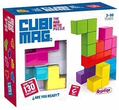 Lúdilo 80821 CuBIMAG logiczne, zabawki dla dzieci, magnetyczne, puzzle 3D, gry podróżne, zabawka edukacyjna, sortowane CUBIMAG es un increíble rompecabezas ma