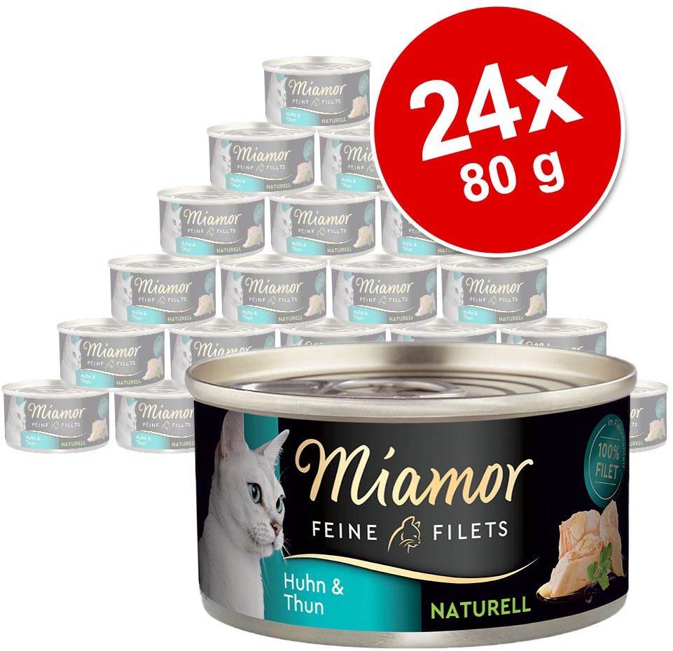 Miamor Megapakiet Feine Filets Naturelle, 24 x 80 g - Kurczak
