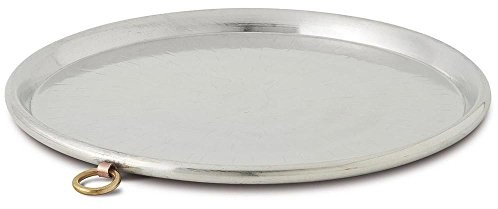Agnelli pentole agnelli forma do pieczenia do farinata (typowo włoskim naleśniki), kute, stożkowa, z miedzi, z krawędzią, wysokość 2 cm, złoto, 45 cm COCU43/345