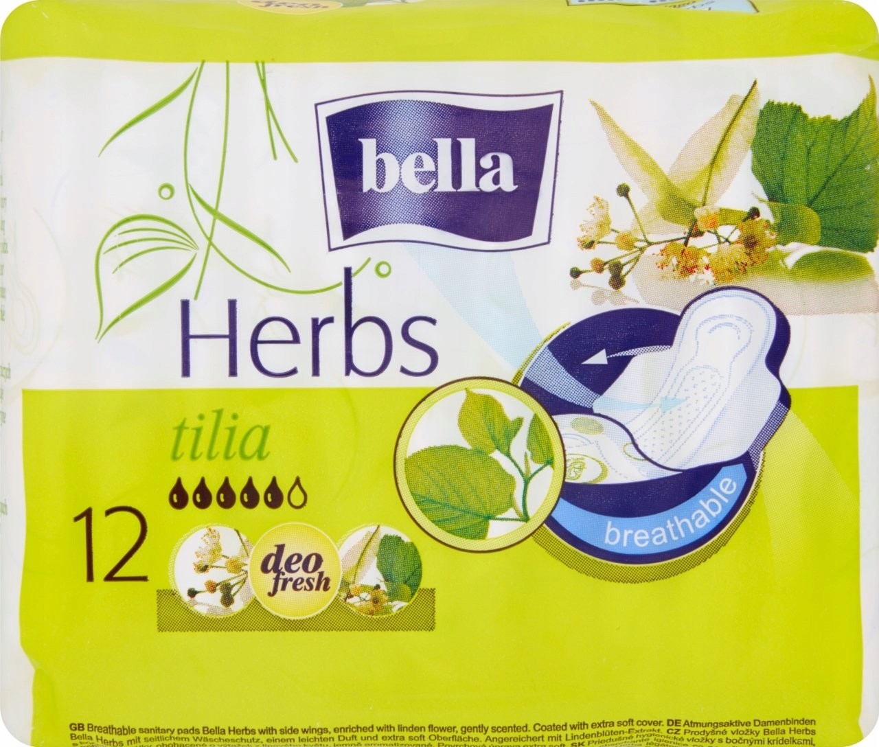 Bella Herbs Tilia Podpaski Higieniczne 12 Sztuk
