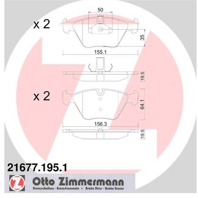 ZIMMERMANN Klocki hamulcowe - komplet 21677.195.1