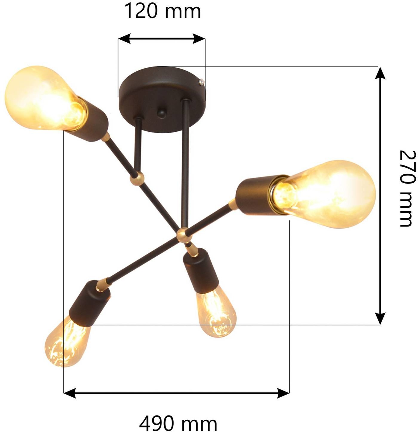 Euluna Lampa sufitowa Rosette, 4-punktowa