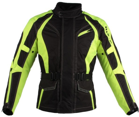 RICHA - ODZIEŻ I OBUWIE MOTOCYKLOWE RICHA RIX-2 Damska tekstylna kurtka motocyklowa wodoodporna czarno-zielona fluo : Rozmiar - DXS 2RID650/DXS